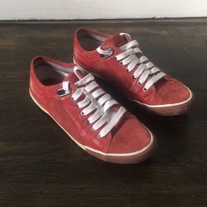 ZARA red suede/poly shoes